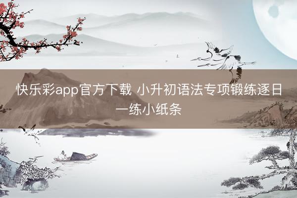 快乐彩app官方下载 小升初语法专项锻练逐日一练小纸条