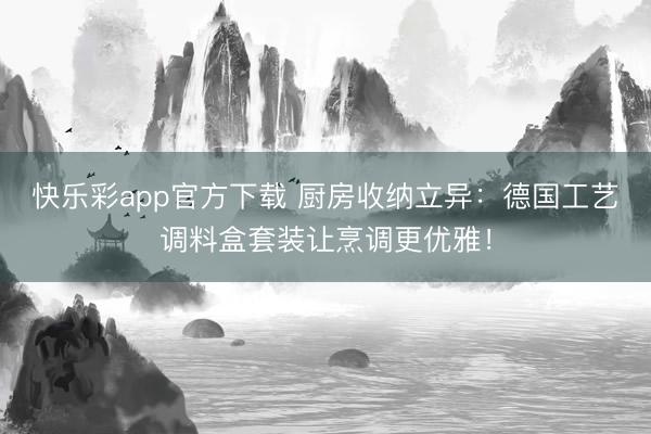 快乐彩app官方下载 厨房收纳立异：德国工艺调料盒套装让烹调更优雅！