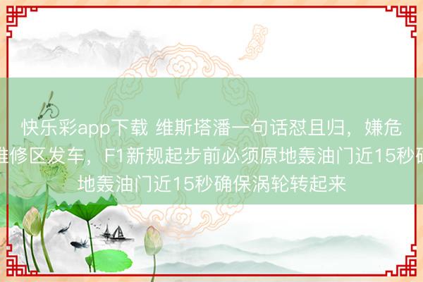快乐彩app下载 维斯塔潘一句话怼且归,嫌危境你们不错从维修区发车,F1新规起步前必须原地轰油门近15秒确保涡轮转起来