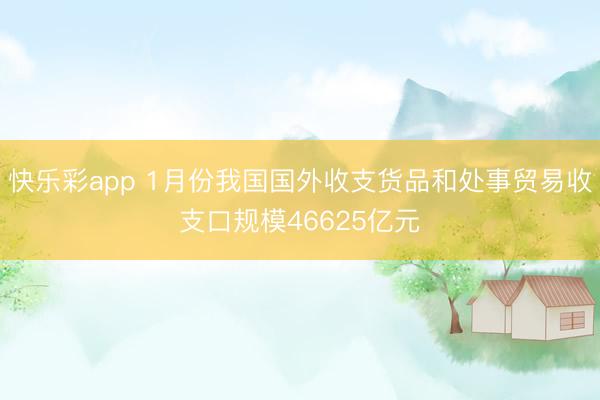 快乐彩app 1月份我国国外收支货品和处事贸易收支口规模46625亿元