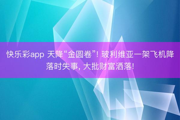 快乐彩app 天降“金圆卷”! 玻利维亚一架飞机降落时失事, 大批财富洒落!